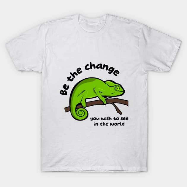 Funny chameleon Sticker Design T-Shirt by DJ Saifee Designs 